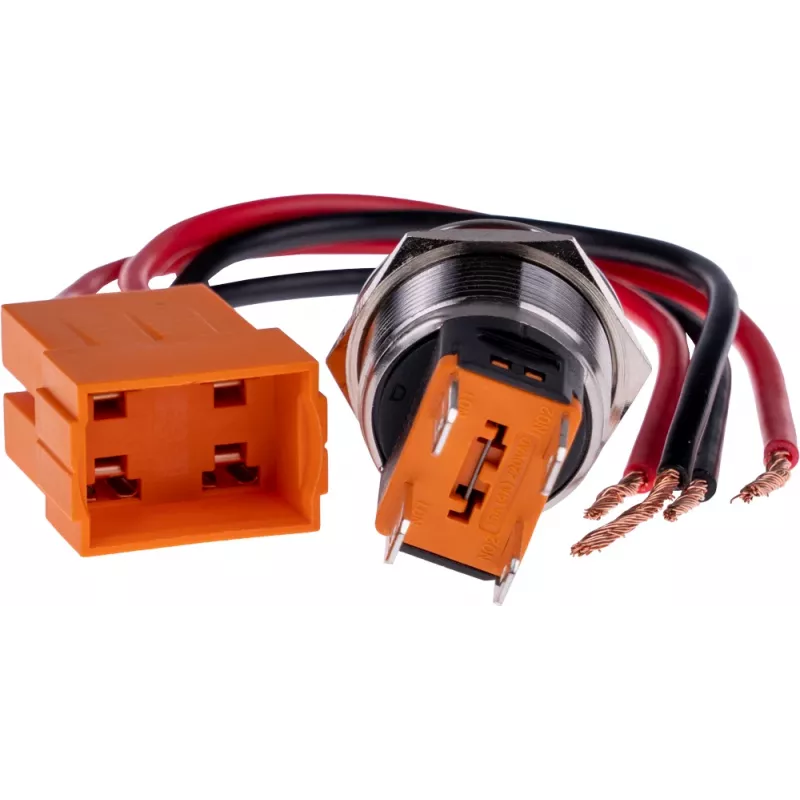 JOY-IT BUTTON22C-M-RD Botão interruptor 250V AC 15A SPST NO IP67 IK10 vermelho