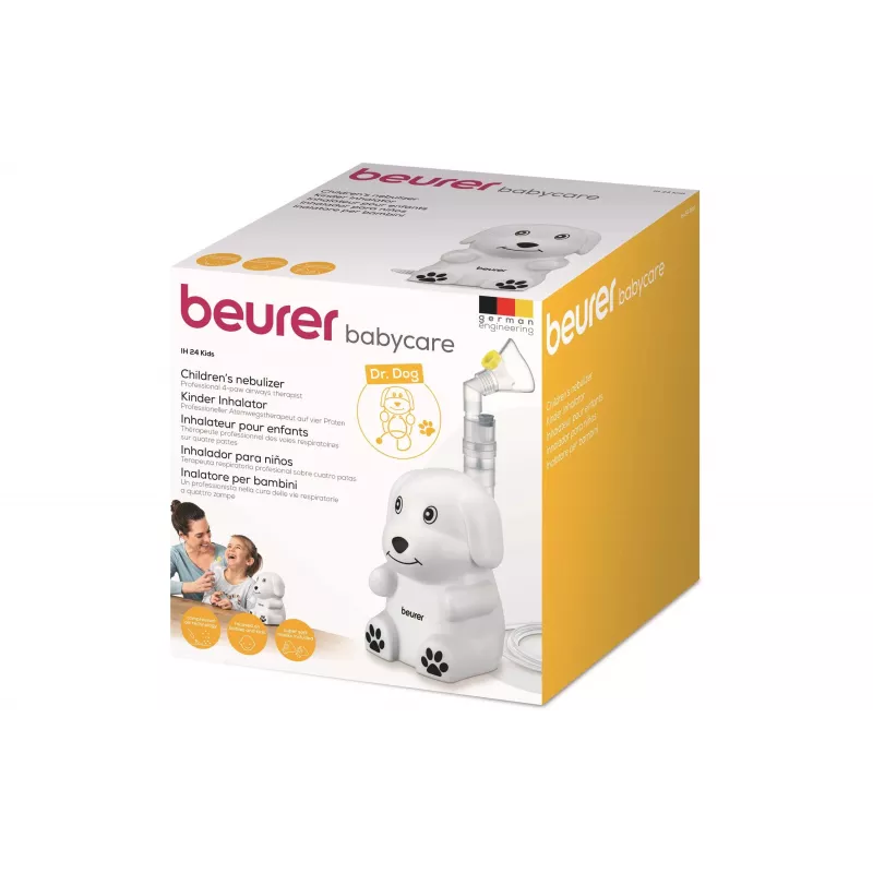 Beurer IH 24 Kids Nebulizador compressor com máscaras para criança e adulto, tamanho de partícula 3,16 µm, capacidade 8 ml, funcionamento silencioso 60309