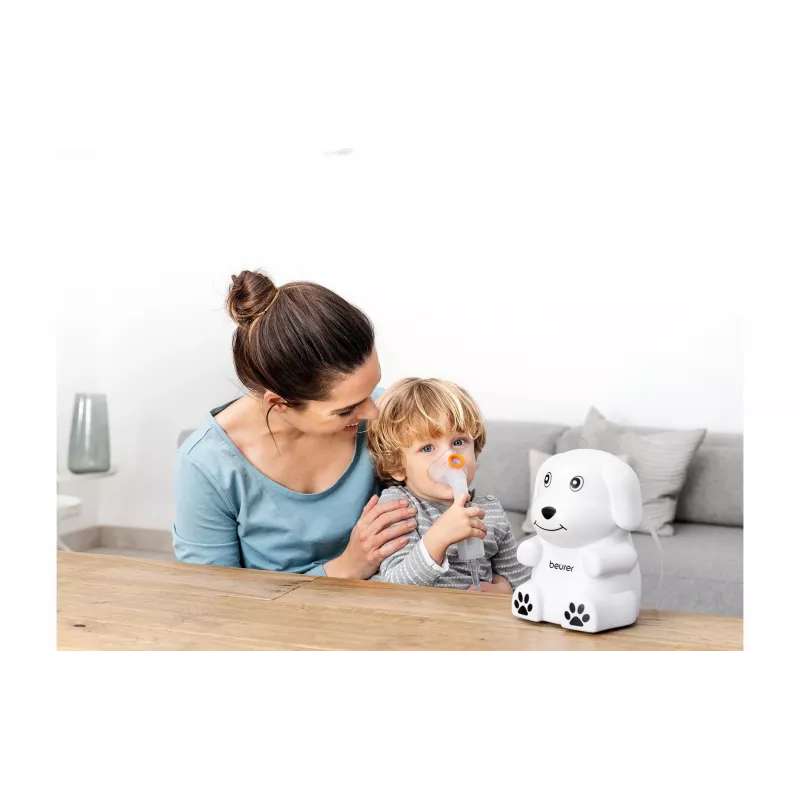 Beurer IH 24 Kids Nebulizador compressor com máscaras para criança e adulto, tamanho de partícula 3,16 µm, capacidade 8 ml, funcionamento silencioso 60309
