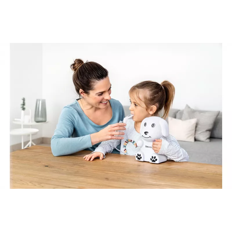 Beurer IH 24 Kids Nebulizador compressor com máscaras para criança e adulto, tamanho de partícula 3,16 µm, capacidade 8 ml, funcionamento silencioso 60309