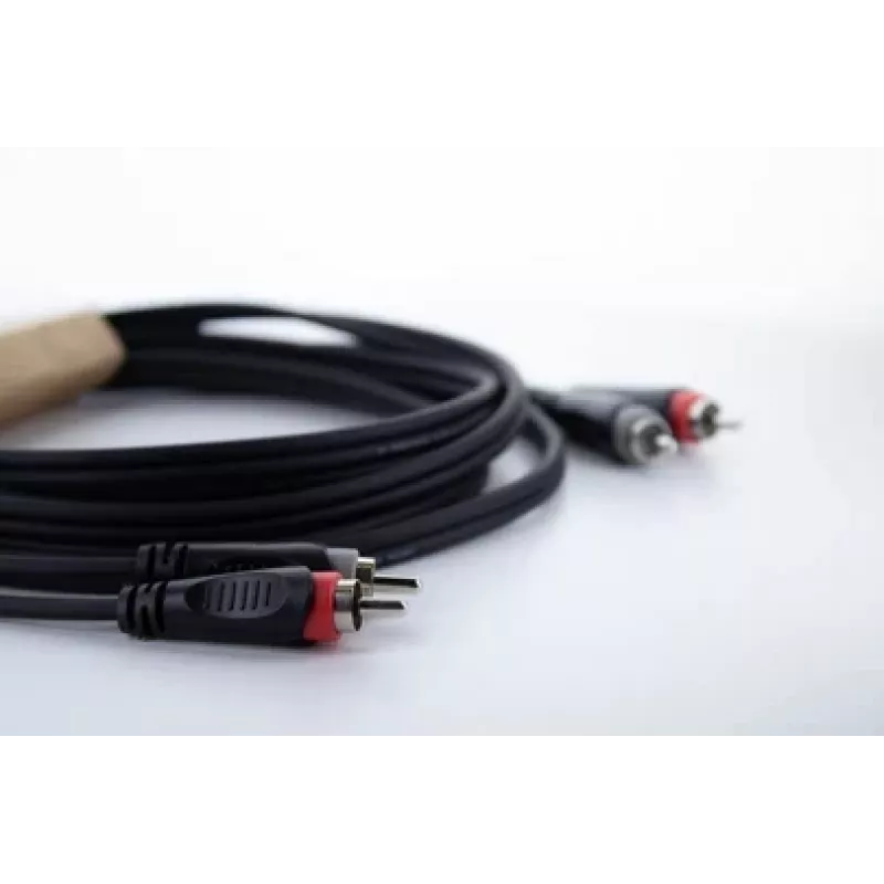 Cordial 14835 Cabo de áudio RCA 1m preto Twin PVC