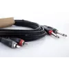 Cordial 14842 Cabo de áudio jack mono duplo para RCA 6m preto