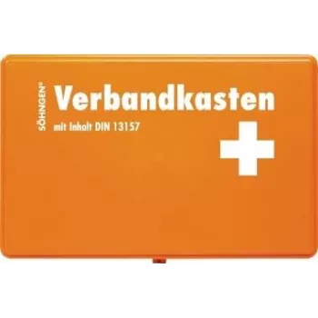 Söhngen DIN 13157 Caixa de primeiros socorros 3003045 laranja ABS resistente ao choque com suporte de parede