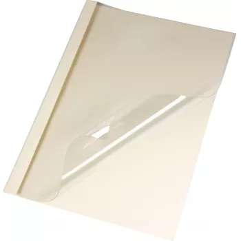 LMG Capas de encadernação térmica A4 bege linho 3 mm lombada pack de 50 BMDLEM-BEIG-R3