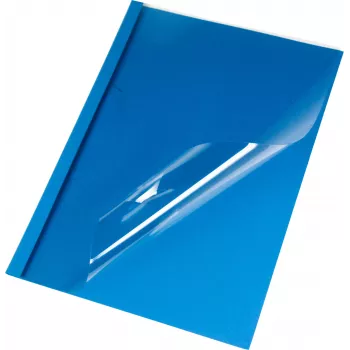 LMG Capas de encadernação térmica A4 textura linho azul 6,0 mm lombada 50 folhas (pack de 50) BMDLEM-BL-R6