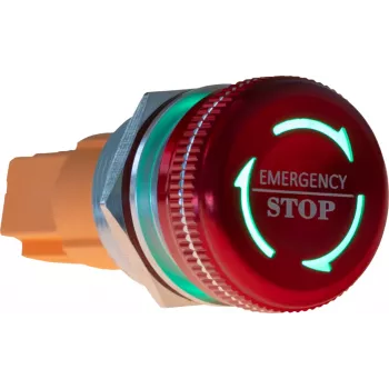 JOY-IT Button22NA-01 Botão de paragem de emergência, bloqueio mecânico, vermelho/verde, Ø22 mm, IP67, IK10