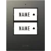 m-e modern-electronics 41305 Emissor de campainha sem fios com botão iluminado e placa de nome, branco/prateado