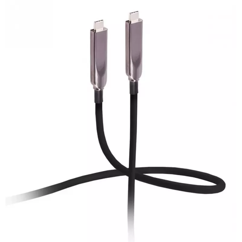 Flexline Cabo ótico ativo híbrido USB-C 12,5m 8K 60Hz 10Gbps 60W PD TPU preto FL31-44211