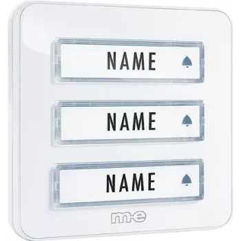 M-E MODERN-ELECTRONICS KTA-3 W Painel de botão de campainha para 3 famílias, branco