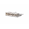 Patch panel METZCONNECT BTR E-DATmodul 6x88 1U CAT6 com 6 módulos RJ45 blindados, gestão de cabos integrada e alívio de tração 130922-03-E