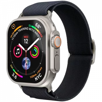 Pulseira Classic Nylon Loop VONMÄHLEN para Apple Watch 44/45/46/49mm, azul-marinho, tamanho único