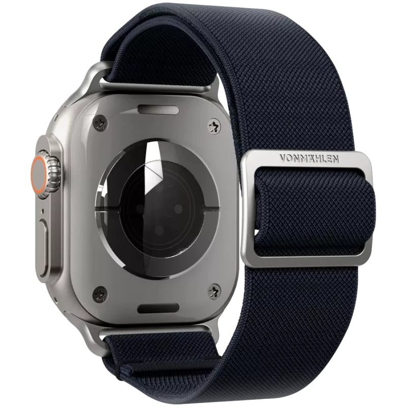 Pulseira Classic Nylon Loop VONMÄHLEN para Apple Watch 44/45/46/49mm, azul-marinho, tamanho único