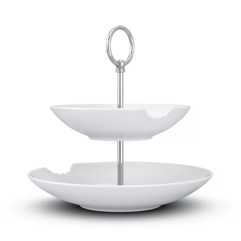 Prato fundo de 2 níveis com dentada FIFTYEIGHT PRODUCTS BHS FIFTYEIGHT Food-Tempel (T023501) – conjunto de 2 taças de porcelana, 500 ml, branco