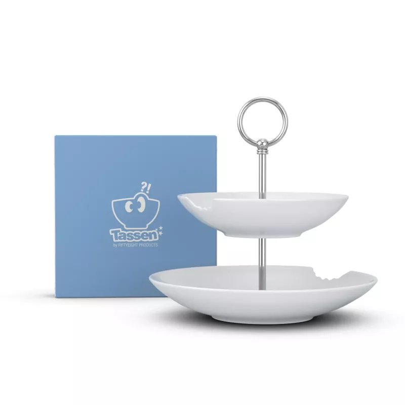 Prato fundo de 2 níveis com dentada FIFTYEIGHT PRODUCTS BHS FIFTYEIGHT Food-Tempel (T023501) – conjunto de 2 taças de porcelana, 500 ml, branco