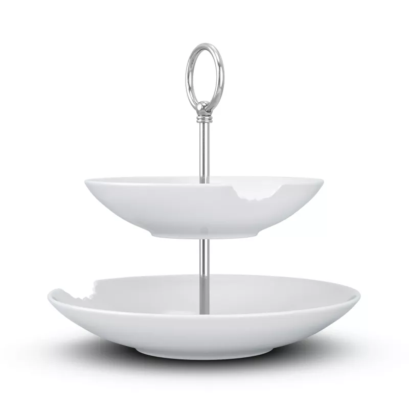 Prato fundo de 2 níveis com dentada FIFTYEIGHT PRODUCTS BHS FIFTYEIGHT Food-Tempel (T023501) – conjunto de 2 taças de porcelana, 500 ml, branco