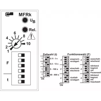 Relé temporizador multifunções METZ CONNECT MFRk-E12 0,15-800s, 24-240V AC/DC, 1 CO 110310412230