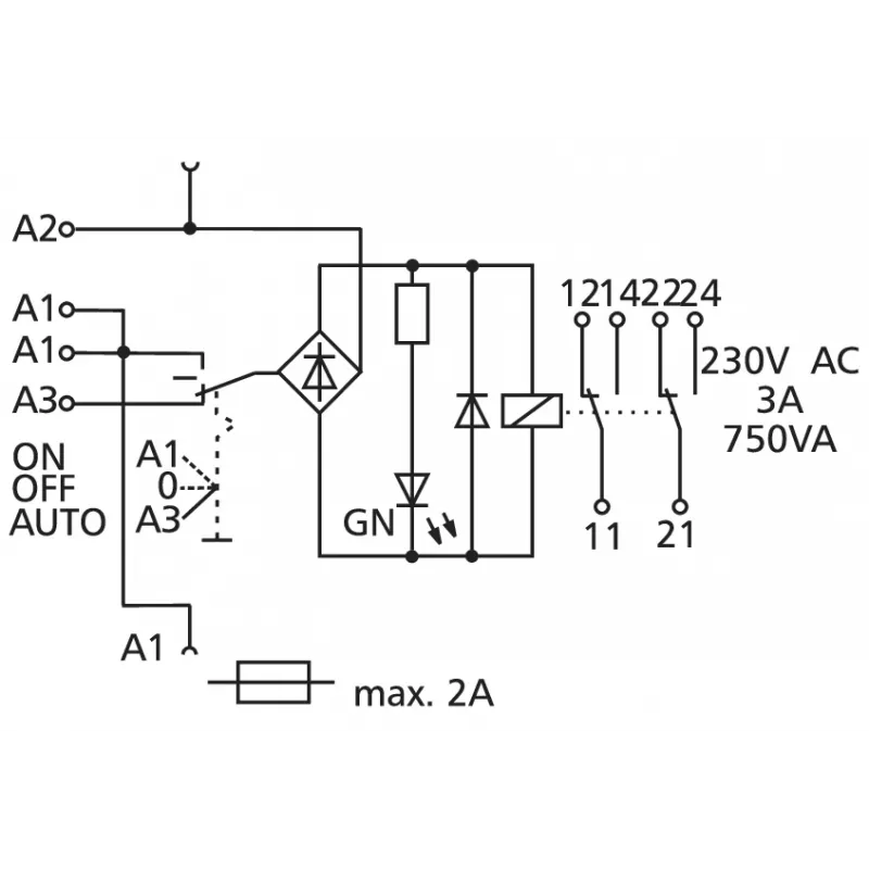 METZ CONNECT KRA-S-F10/21-21 Relé de potência, cinzento 11070713