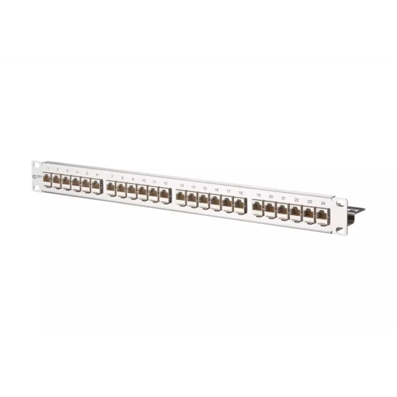 METZ CONNECT 130921-E EDATmod-MP24 Patch panel modular E-DAT de 24 portas, aço inoxidável, 1U