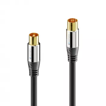 PURELINK Sonero Cabo de antena 2m S-AC000-020 Premium, coaxial ficha macho para fêmea, 75 Ohm, duplamente blindado, branco