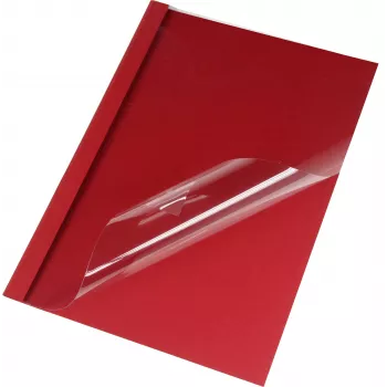 LMG Capa de encadernação térmica A4 vermelho-escuro linho 4mm lombada (BMDLEM-RO-R4)