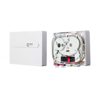 METZ OpDAT ADT Caixa de fusão 2xLC-D OM4 violeta branco puro RAL 9010 1501177H02HC