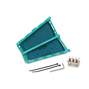 HellermannTyton 435-00658 Suporte de abraçadeiras verde em polipropileno, 110mm x 53mm, fixação por parafuso, 2 furos, -20°C a 90°C
