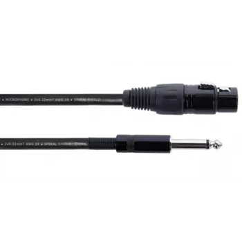 Cordial EM 10 FP cabo de áudio XLR para ficha mono 6,3 mm 10 m preto 14752