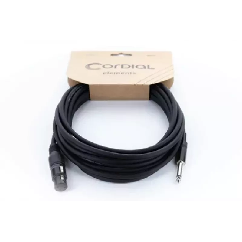 Cordial EM 10 FP cabo de áudio XLR para ficha mono 6,3 mm 10 m preto 14752