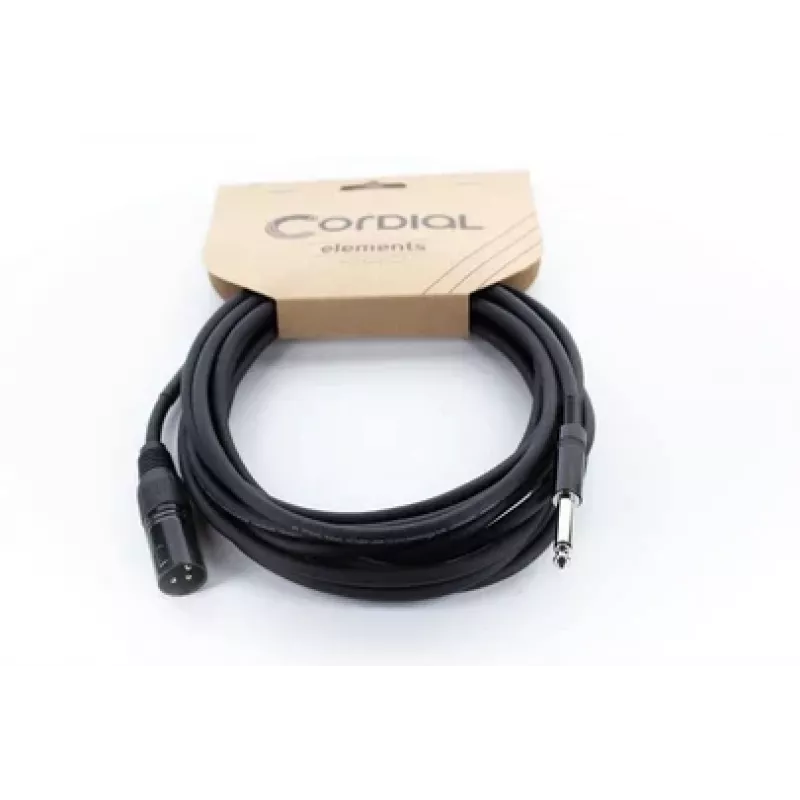 Cordial EM 5 MP cabo de áudio XLR para ficha mono 6,3 mm 5 m preto 14753