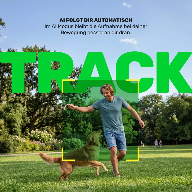 GREEN MNKY GM TrackMotion Gimbal Z.SH.1 - estabilizador para smartphone com seguimento inteligente de rosto e objetos, rotação 360°, controlo por gestos, USB-C, preto