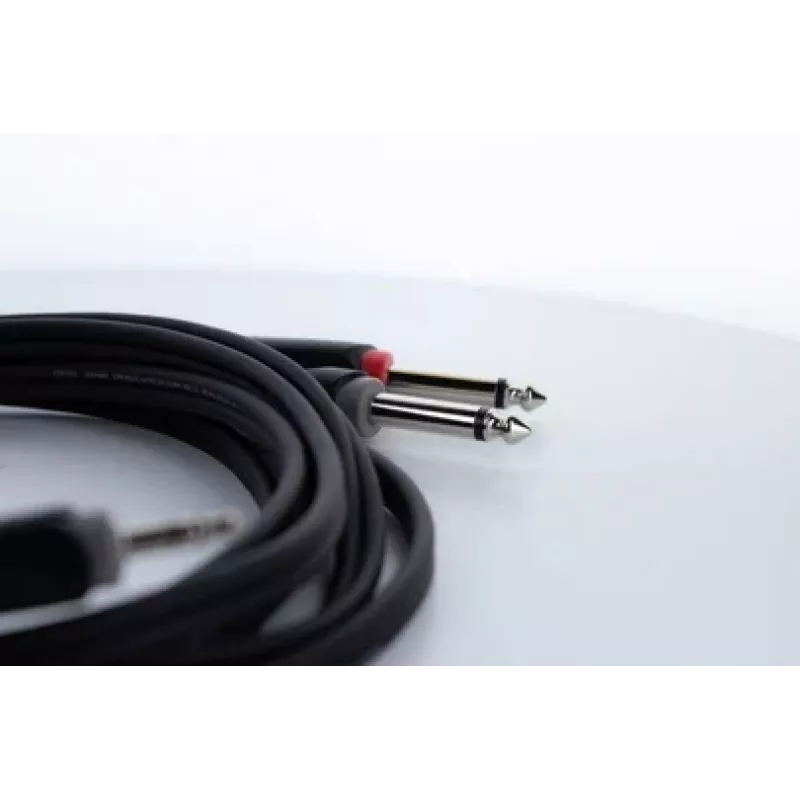 Cordial 14862 cabo adaptador Y de áudio 3,5 mm estéreo para 2x 6,3 mm mono cabo duplo PVC