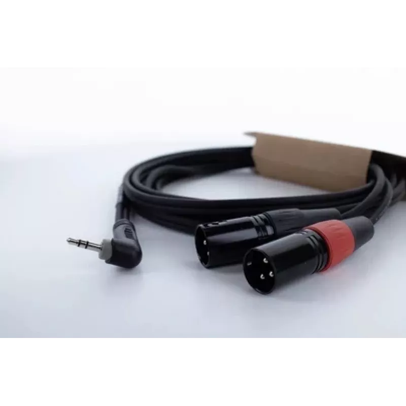 Cordial EY 1 WRMM cabo adaptador Y XLR ficha 3,5mm TRS para 2x ficha XLR 1m preto 14873