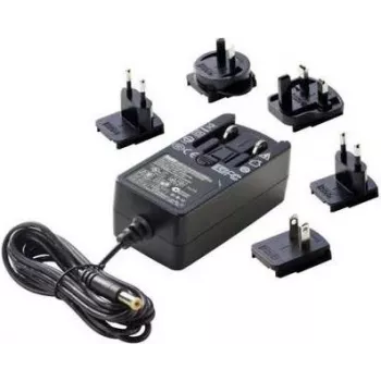 Fonte de alimentação de ficha Dehner Elektronik de tensão fixa 24V/DC 1A 24W com adaptadores UK, EUA e Austrália (27476)