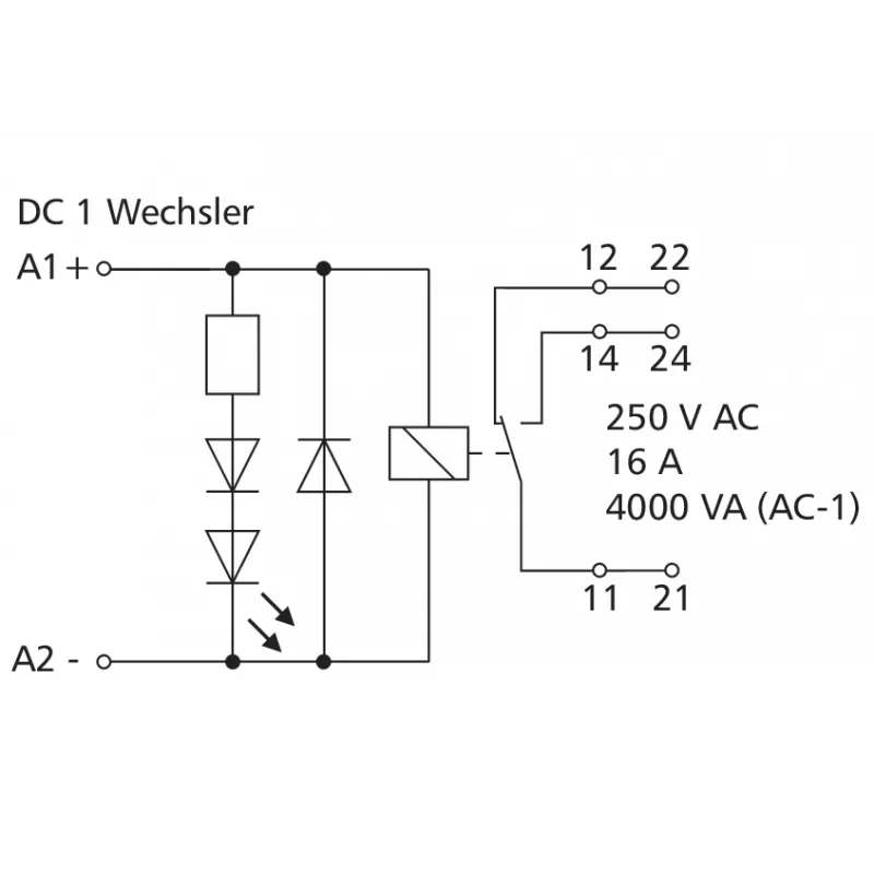 Relé de potência miniatura METZ Connect RM21 24 V DC, 1 contacto reversível (SPDT), 10 A, montagem PCB 11051125