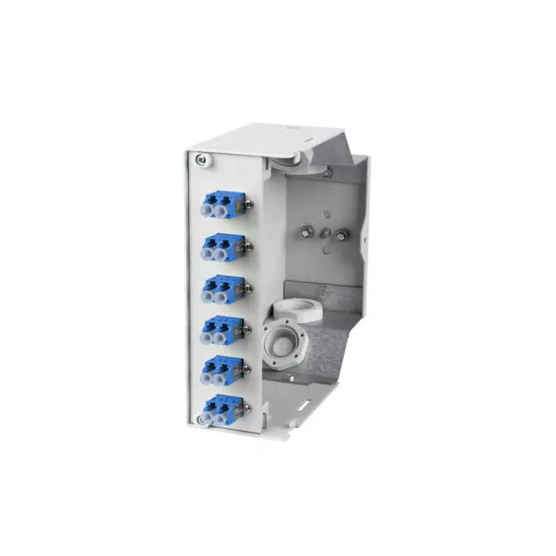 Caixa de distribuição de fibra ótica Metz 15024A07406-E OpDAT REGpro VIK 6xLC-D OS2, branco puro RAL 9010
