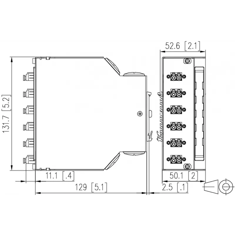 Caixa de distribuição de fibra ótica Metz 15024A07406-E OpDAT REGpro VIK 6xLC-D OS2, branco puro RAL 9010