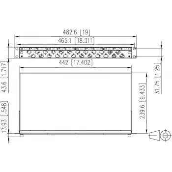 Painel de emendas e patch METZ CONNECT 24xLC-Duplex OM4, 1U montagem em rack, 48 fibras 1504677524-E