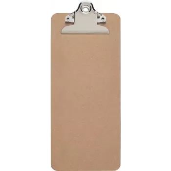 MAUL prancheta MAULbill, placa de fibra dura, 115 x 265 mm, mola metálica, capacidade 15 mm, cantos arredondados, castanho 2391770