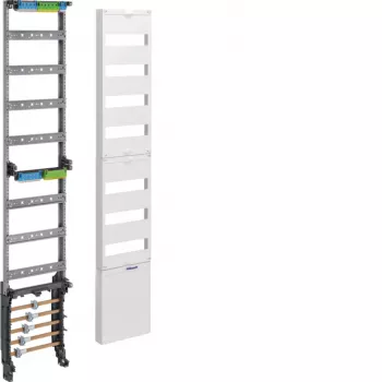 Hager ZH53XS módulo de montagem de distribuição, 12 TE, 7 filas, blocos de terminais N+PE, cinzento claro