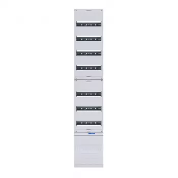 Hager ZH53XS módulo de montagem de distribuição, 12 TE, 7 filas, blocos de terminais N+PE, cinzento claro