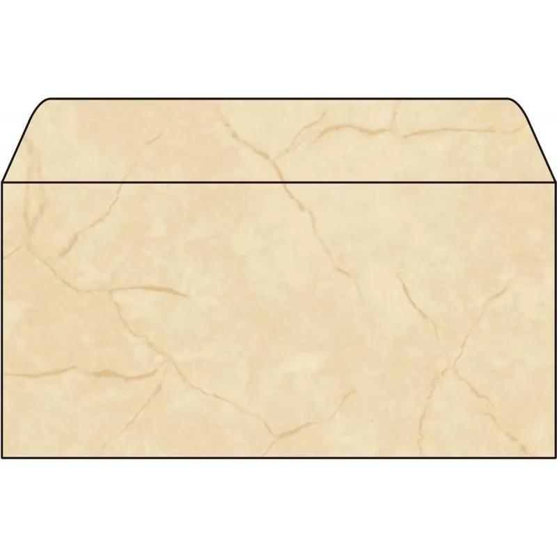 Sigel DU185 envelope DIN longo (DL, 110 x 220 mm), bege granito, 90 g/m², gomado