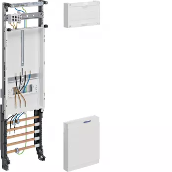 Hager ZH23X7 campo de contadores completo, 1 lugar de contador, 1 lugar de pré-contador, 1 piso, 900x250mm, barra coletora de 5 polos, 300mm, com barra coletora