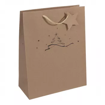 SIGEL saco de presente árvore de Natal, grande, papel kraft castanho, 157 g/m², 1 unid. (GT037)