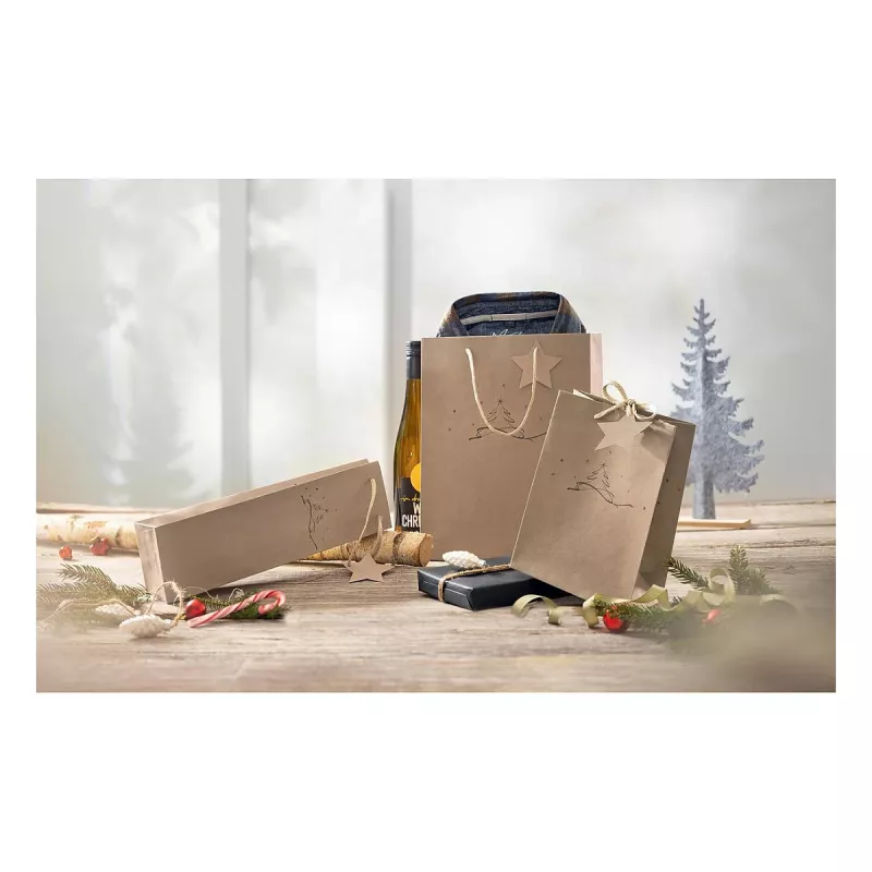 SIGEL saco de presente árvore de Natal, grande, papel kraft castanho, 157 g/m², 1 unid. (GT037)