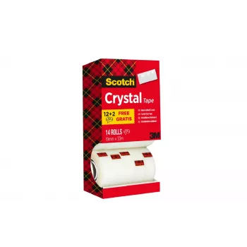3M Scotch fita adesiva Crystal Clear, 19 mm x 33 m, 14 rolos (12 + 2 grátis) 6-1933R14