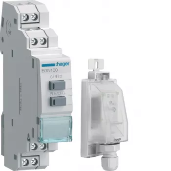 Temporizador digital semanal HAGER EGK100 com Bluetooth e montagem em calha DIN