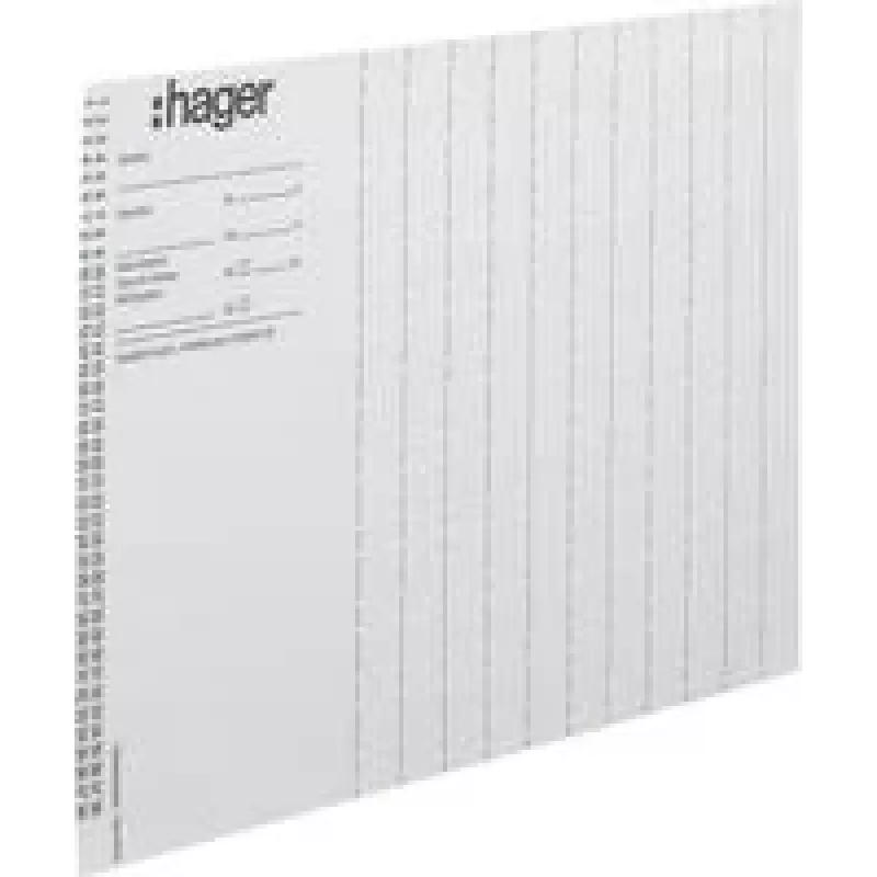 Folhas de identificação HAGER ZZ90B para módulos Legrand Mosaic, A4, branco, pack de 10