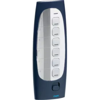 Comando remoto HAGER TU418 7 botões 433,92 MHz rolling code para portões e barreiras