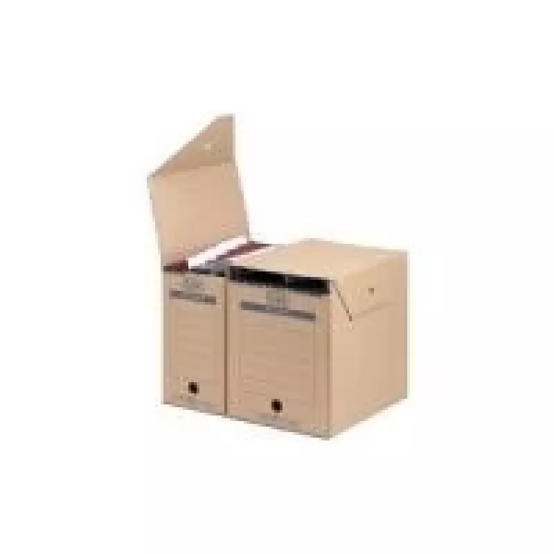 Caixa de arquivo ELBA para suspensos tric System Standard, castanho-natural, DIN A4, cartão canelado, fechada em todos os lados (83524)