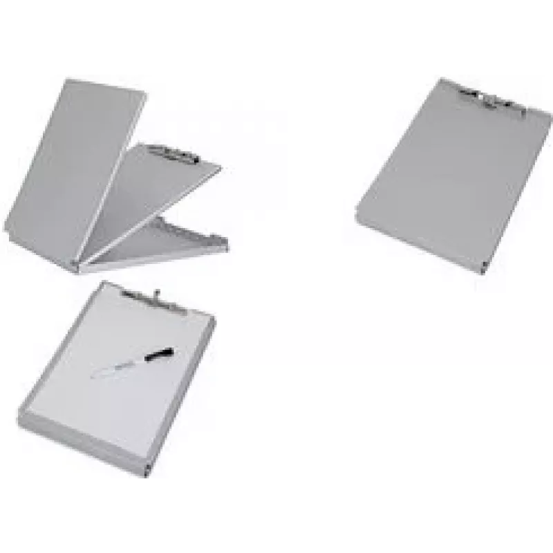 Prancheta MAUL MAULcase com compartimento de arrumação, DIN A4, alumínio, abertura 8 mm, abertura superior, prateada 2354808
